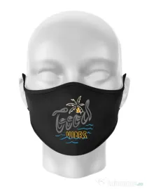 Masca personalizata reutilizabila Cool vibes typo Negru