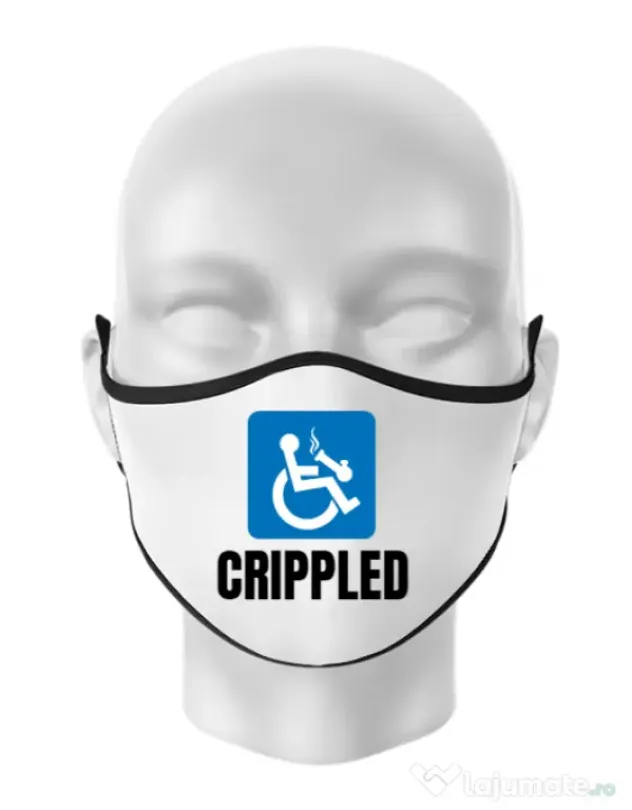 Masca personalizata reutilizabila Crippled Alb