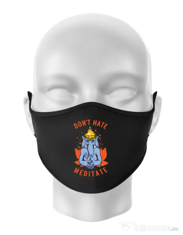 Masca personalizata reutilizabila Don’t hate Negru