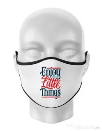 Masca personalizata reutilizabila Enjoy The Little Things Alb