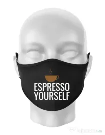 Masca personalizata reutilizabila Espresso yourself Negru