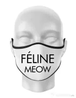 Masca personalizata reutilizabila Feline meow Alb