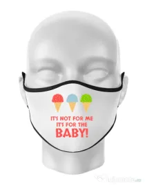 Masca personalizata reutilizabila For the baby Alb