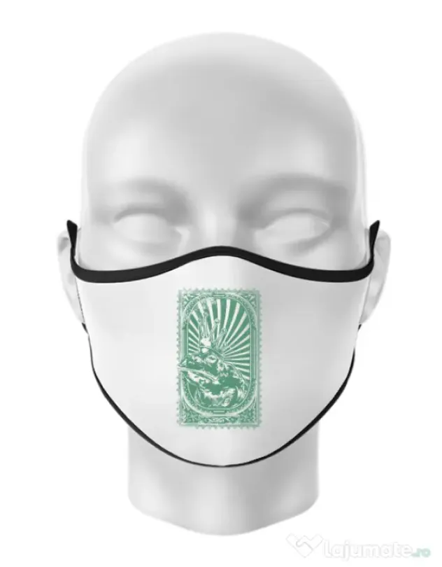 Masca personalizata reutilizabila Frog king Alb