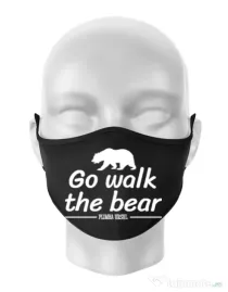 Masca personalizata reutilizabila Go walk the bear Negru