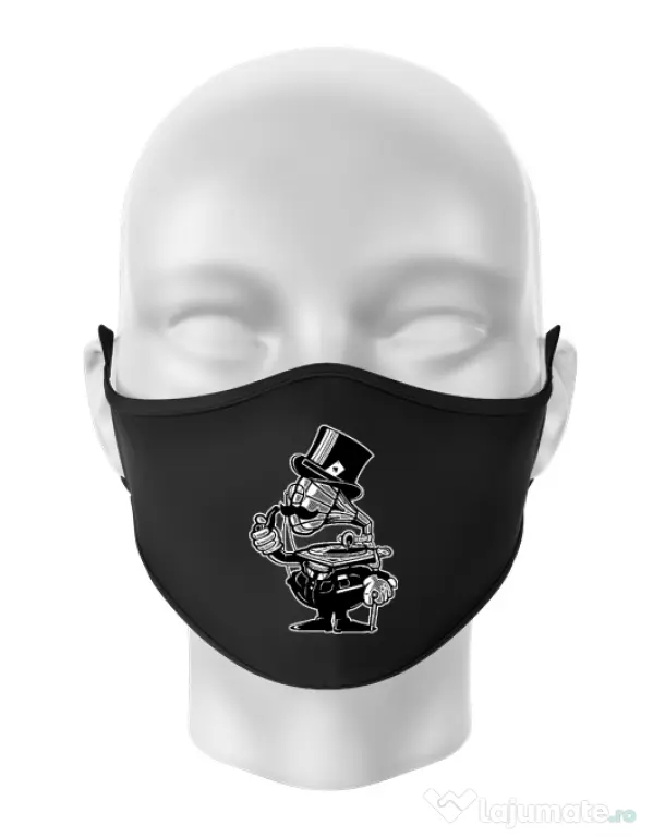 Masca personalizata reutilizabila Gramophone head Negru