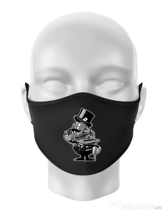 Masca personalizata reutilizabila Gramophone head Negru