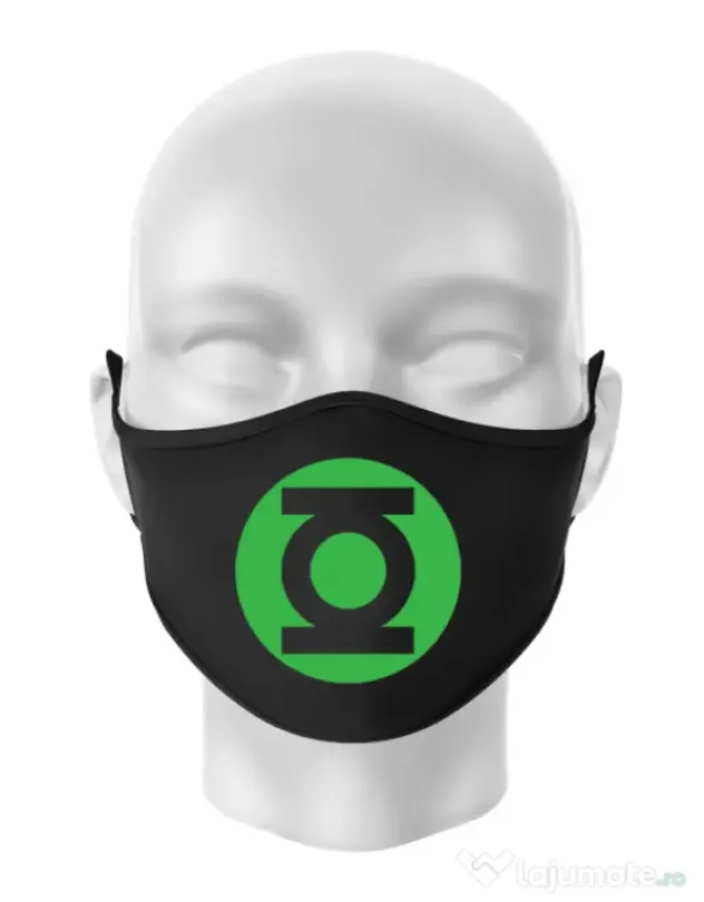 Masca personalizata reutilizabila Green lantern Negru