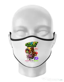 Masca personalizata reutilizabila Groot flakes Alb
