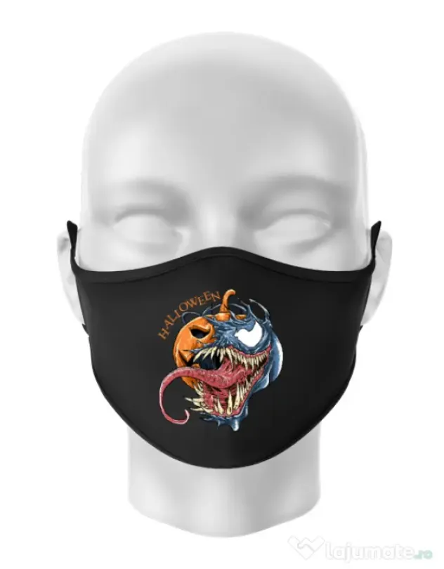 Masca personalizata reutilizabila Halloween Venom Negru