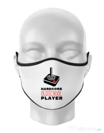 Masca personalizata reutilizabila Hardcore player Alb