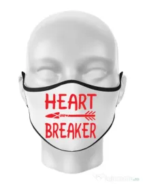 Masca personalizata reutilizabila Heart breaker Alb