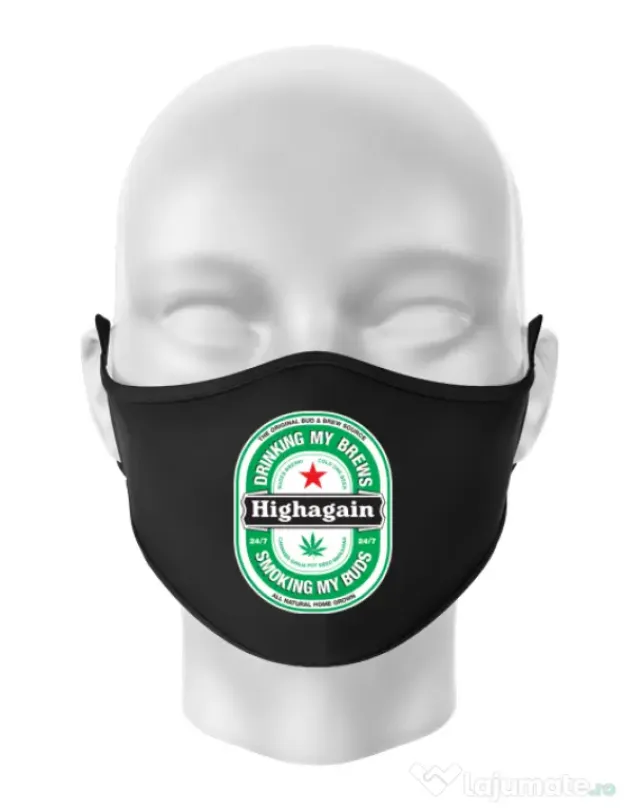 Masca personalizata reutilizabila Highagain Negru