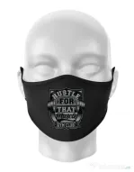 Masca personalizata reutilizabila Hustle for that muscle Negru