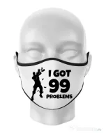 Masca personalizata reutilizabila I got 99 problems Fortnite Alb