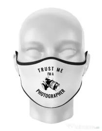 Masca personalizata reutilizabila I’m a photographer Alb