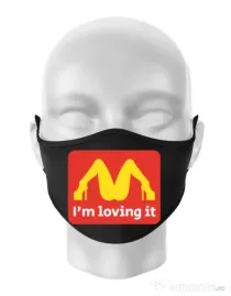 Masca personalizata reutilizabila I'm loving it Negru