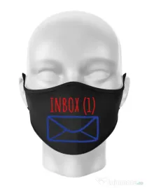 Masca personalizata reutilizabila Inbox Negru