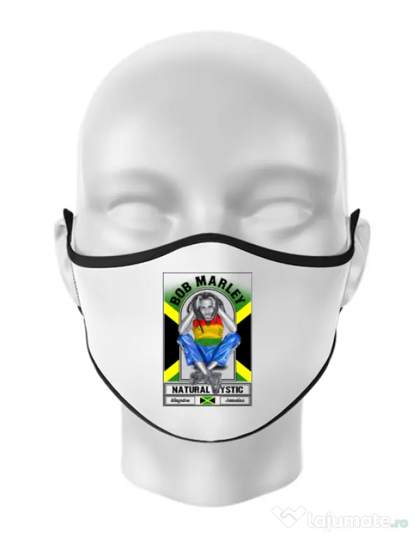 Masca personalizata reutilizabila Jamaica Alb