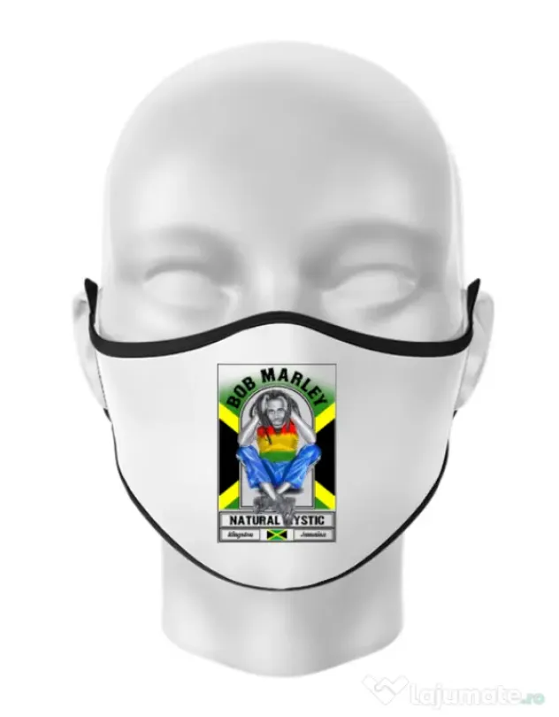 Masca personalizata reutilizabila Jamaica Alb