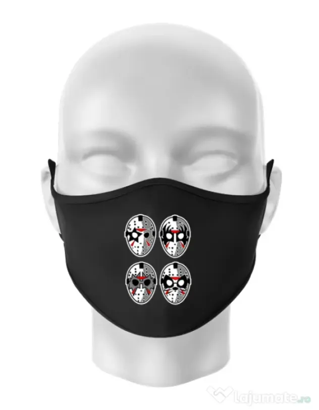 Masca personalizata reutilizabila Jason Rock Faces Negru
