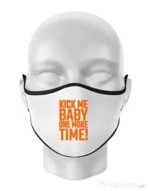 Masca personalizata reutilizabila Kick me baby Alb