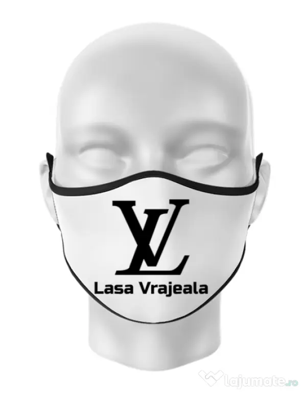 Masca personalizata reutilizabila Lasa vrajeala Alb