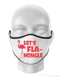 Masca personalizata reutilizabila Let’s flamingle Alb