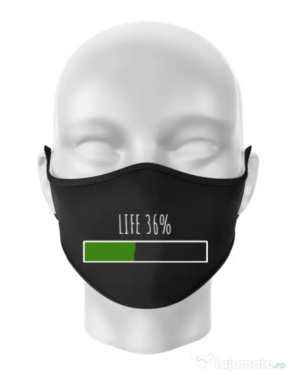 Masca personalizata reutilizabila Life Negru