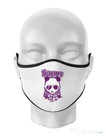 Masca personalizata reutilizabila Mad Panda Alb