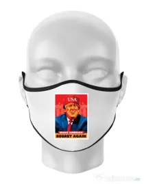 Masca personalizata reutilizabila Make America regret again Alb