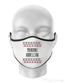 Masca personalizata reutilizabila Mandru ardelean Alb