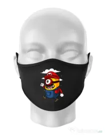 Masca personalizata reutilizabila Mario minion Negru