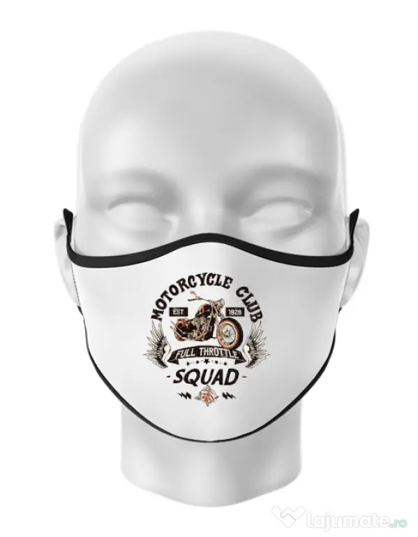 Masca personalizata reutilizabila Motorcycle club Alb