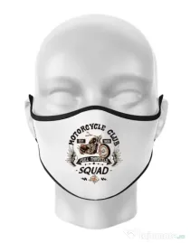 Masca personalizata reutilizabila Motorcycle club Alb