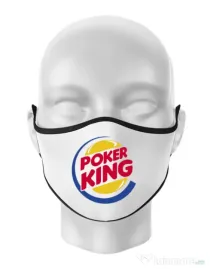 Masca personalizata reutilizabila Poker King Alb