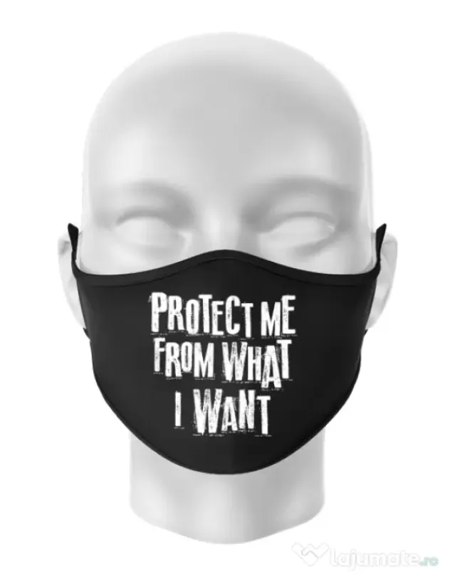 Masca personalizata reutilizabila Protect me Negru
