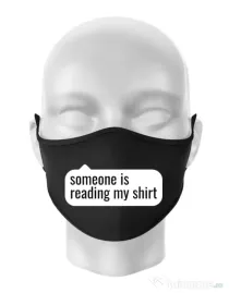 Masca personalizata reutilizabila Reading my shirt Negru