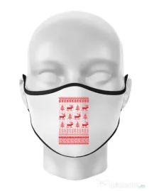 Masca personalizata reutilizabila Reindeers Alb