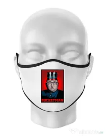 Masca personalizata reutilizabila Rocketman Alb