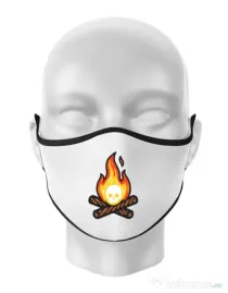 Masca personalizata reutilizabila Skullfire Alb