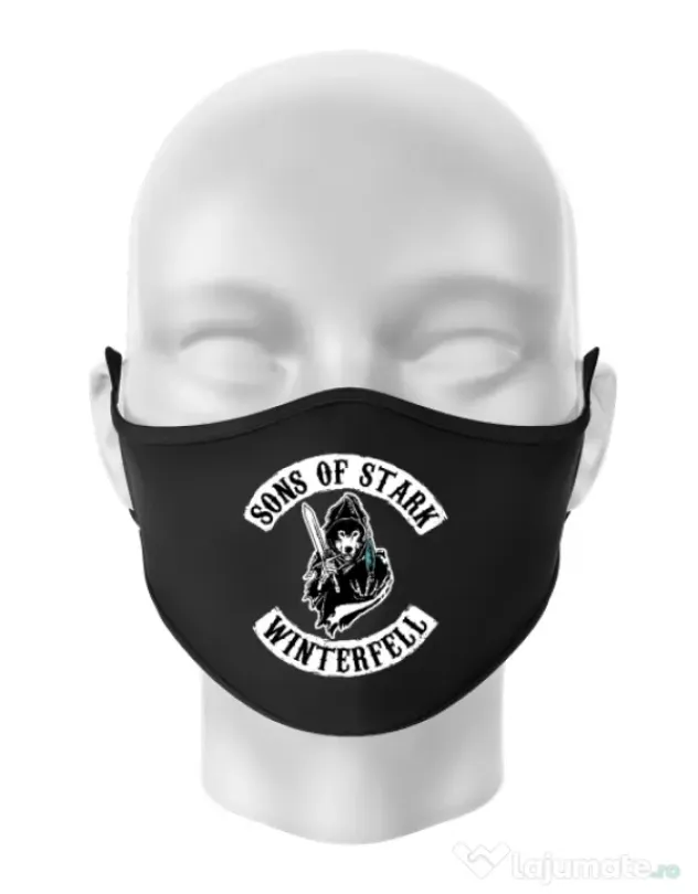 Masca personalizata reutilizabila Sons of stark Negru