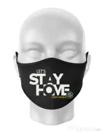 Masca personalizata reutilizabila Stay home Negru