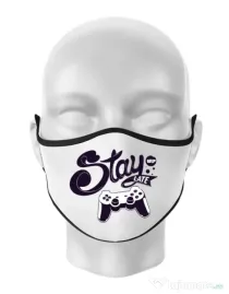 Masca personalizata reutilizabila Stay up late Alb