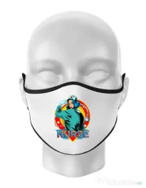 Masca personalizata reutilizabila Strong nurse Alb