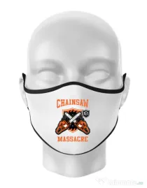 Masca personalizata reutilizabila The Chainsaw Massacre Alb