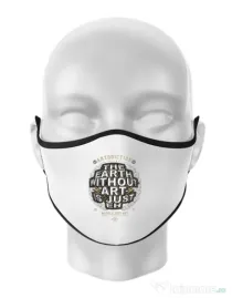 Masca personalizata reutilizabila The Earth Without Art Alb