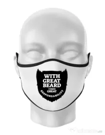 Masca personalizata reutilizabila The great beard Alb