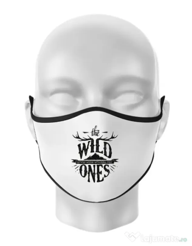 Masca personalizata reutilizabila The Wild Ones Alb