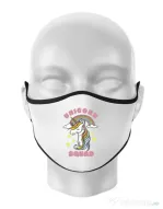 Masca personalizata reutilizabila Unicorn squad Alb